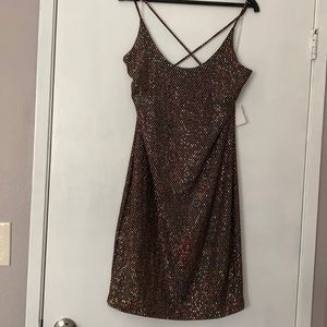 NWT Zenobia Multicolor Sequin Spaghetti Dress